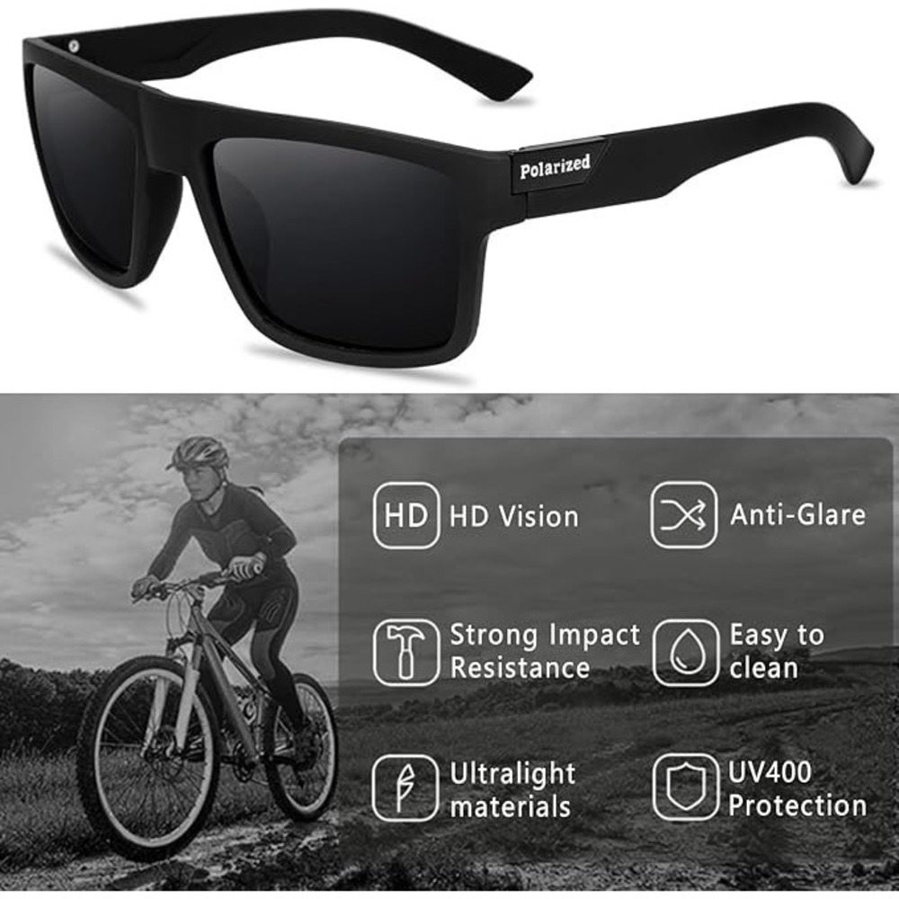 Sleek Polarized Female Sport SunglassesSquare Flat Top UV400 Ladys Vision Lens - Picture 3 of 9